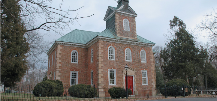 Picture of brick church in fredericksburg virginia